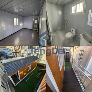 샌드위치 패널이있는 게이드 스틸 컨테이너 하우스 욕실 테라스 아파트 또는 호텔 사용을위한 맞춤형 디자인 - Product Image 2