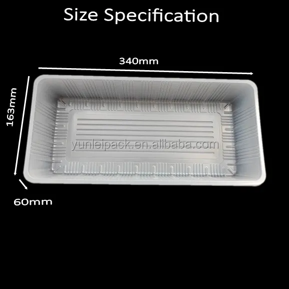 Индивидуальная биоразлагаемая прозрачная одноразовая упаковка для пищевых продуктов, пластиковая коробка, Сервировочные лотки для Свежего Замороженного мяса с крышкой