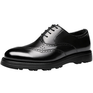 Chaussures Derby en cuir véritable pour hommes, chaussures de bureau formelles noires, à lacets, taille adulte 40-46 - Product Image 5