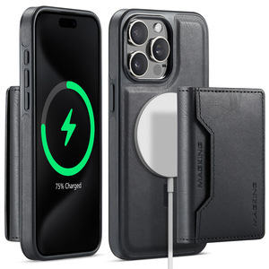 Deux-en-un pour <span class=keywords><strong>IPone</strong></span> 17Air magnétique sans fil recharge portefeuille étui de téléphone avec porte-carte affaires antichoc couverture en cuir - Product Image 6