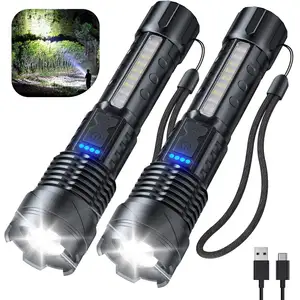 Super Bright ZOOM XHP50 Flashlight custom logo powerfull Torch Light linterna USB white laser LED Rechargeable Flashlight