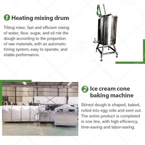 Boulanger de morsure de cône de crème glacée de <span class=keywords><strong>neige</strong></span> de gaufre de sucre automatique industrielle commerciale font la vente de machine - Product Image 3