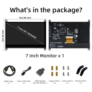 7英寸IPS液晶显示屏1024*600液晶模块，带亚克力支架7英寸覆盆子皮液晶显示屏 - Product Image 5