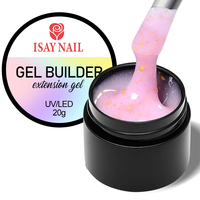 Gel de construction pour extensions d'ongles durables de 20 g avec effet pailleté, longue durée sous lampe UV