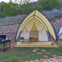 Tente de safari en toile de luxe imperméable en PVC pour le glamping en plein air, tente de forme de voile pour hôtel, tente de camping pour complexe hôtelier
