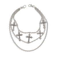 Chaîne de Pantalon Multicouche en Métal, Bijou Punk Tendance Très Vendue, Chaîne Hip Hop Faite à la Main avec Pendentif Croix pour Hommes et Femmes