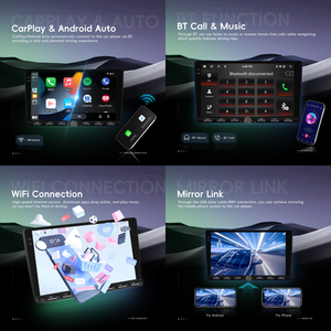 Radio para Auto Podofo de 9 Pulgadas, 4+64G, Android, con Carplay/Android Auto Inalámbrico, GPS, WiFi, Teclado Tipo Piano, Venta al Por Mayor - Product Image 2
