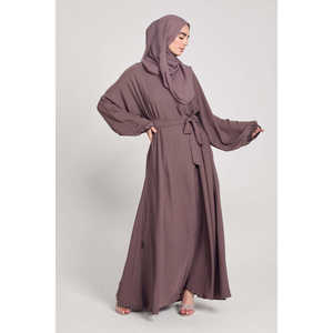 <span class=keywords><strong>Parapluie</strong></span> Abaya fermée avec poignets élastiqués French Mauve Premium Modest Sets - Product Image 5