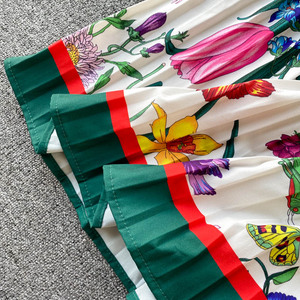 8610 #   Abito Plissettato da Passerella Estiva, Vestito <span class=keywords><strong>Midi</strong></span> da Donna con Maniche Corte, Colletto <span class=keywords><strong>a</strong></span> Camicia, Stampa Floreale, Slim Fit per Feste - Product Image 6