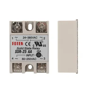 White Shell Single Phase SSR -10AA/25AA/40AA AC Control AC SSR Solid State Relay 24~380VAC TO 80~250VAC