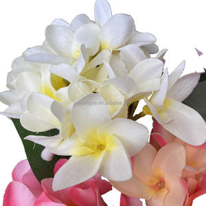 Bouquet de fleurs artificielles en soie Frangipanier pour Noël et la rentrée scolaire Plumeria <span class=keywords><strong>Rubra</strong></span> inspiré des tropiques hawaïens - Product Image 4