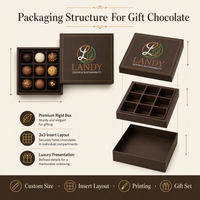 Boîte cadeau en bois pour chocolats à la truffe, emballage de luxe personnalisé pour bonbons avec séparateurs pour mariage, vente au détail, OEM, vente en gros