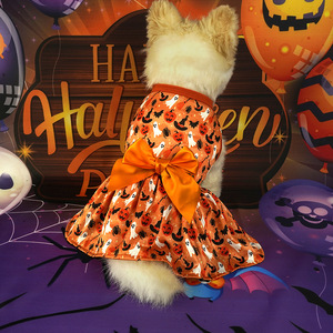 Nuovo Vestito Gotico <span class=keywords><strong>da</strong></span> Principessa Arancione in Poliestere per Cani, Costume di Halloween con Lanterna a <span class=keywords><strong>Zucca</strong></span>, Fiocco in Raso, Gonna Senza Maniche, per l'Autunno - Product Image 3