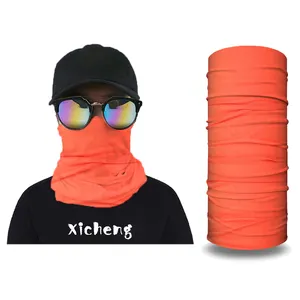 Custom Plain Fluorescent Orange Headscarf Buffs Face Mask Clothing Bandana Headwear for Man Women Neck Gaiter