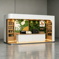 Bois brut tout compris Mall drinks kiosque encastré dans une armoire lumineuse