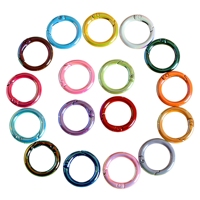 Vente en gros d'anneaux en O colorés de 25 mm, mousquetons métalliques ronds, porte-clés, connecteurs pour la fabrication de bijoux et de breloques pour sacs