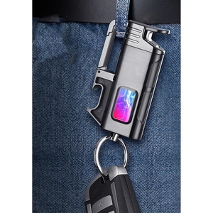 Portable <b>Windproof</b> <b>Lighter</b> Multifunctional Keychain Bottle Opener <b>Lighters</b> LED Visible Fuel Tank Cigarette <b>Lighter</b> for Men Gifts - Product Image 6