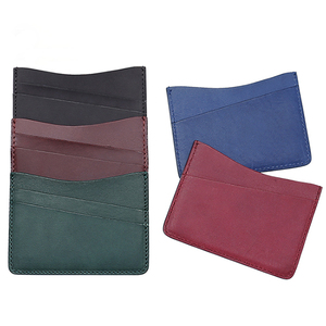 Cartera minimalista de piel curtida vegetal para hombre, tarjetero, cartera delgada para hombre - Product Image 1