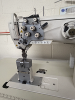 Machine à coudre industrielle Juki PLC-2760-7 à point noué, 2 aiguilles, entraînement unisson, pied entraîneur, pour cuir et sièges de voiture