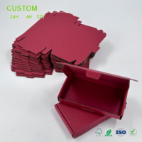 Boîte d'expédition pliante personnalisée bordeaux en carton ondulé, couleur unie, finition mate, avec fermeture à languette, vente en gros pour les boutiques e-commerce
