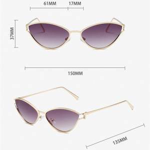 Gafas de Sol Personalizadas con Logotipo, Estilo Vintage 2025, Montura Metálica Pequeña para Hombre, Protección UV400, Gafas de Sol de Ojo de Gato de Aleación para Mujer - Product Image 5