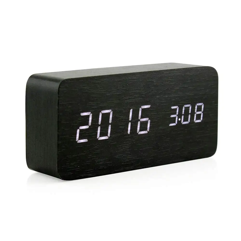 Новые креативные маленькие часы-будильник из массива дерева в нордическом минималистском стиле прикроватные деревянные настольные часы с цифровым круговым радио
