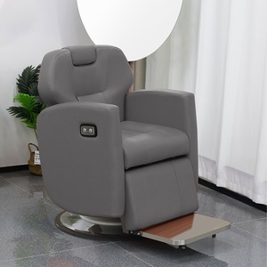 Fauteuil de Barbier Électrique Inclinable à 360° avec Massage, Chaise de Coiffure pour Femme, Chaise de Salon de Beauté Moderne en Cuir Véritable Pliable pour Centre Commercial et Salle de Sport - Product Image 2