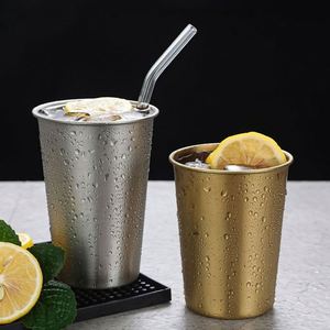 LC712 Beer <b>Mug</b> Drink Insulated Travel <b>Mugs</b> Bright Series Stackable Single Wall Stainless Steel Pint Cup Camping Cup - Product Image 5