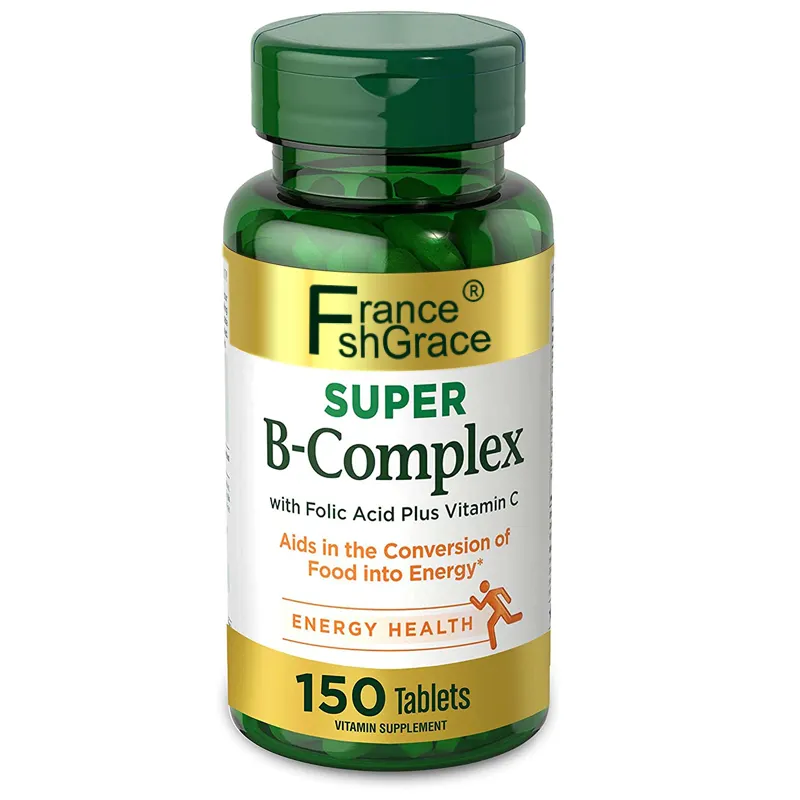 Super B-suplemento alimenticio para soporte, suplemento de vitamina C, ácido fólico, Soporte de Energía