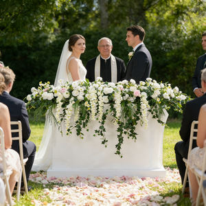 Wedding Flower Aisle Runner <b>Artificial</b> White Silk Rose Flower Runner for Event Decoration - Product Image 1