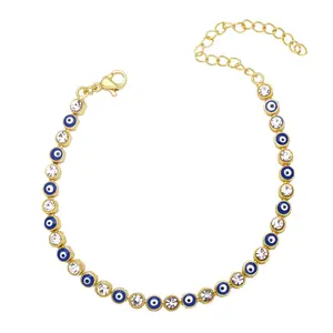 evil's Eye Bracelets Gold Blue Enamel Bead Bracelet For Women Lucky Turkish Eyes Men Jewelry Gifts Fashion Jewelry