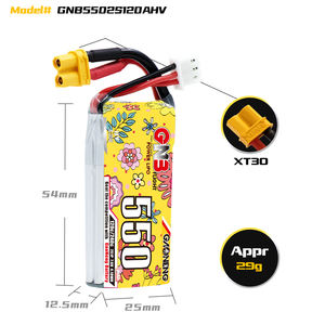 Gnb gaoneng 550mAh 2S HV 7.6V XT30 120C RC LiPo แบตเตอรี่ FPV โดรนแข่งน้ำหนักเบา lihv แรงดันสูง - Product Image 3