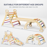 Faltbares Kletter spielzeug Montessori Klettergerüst Holz kletter dreieck Set Home Gym Indoor-Spielplatz Jungle Gym für Kinder
