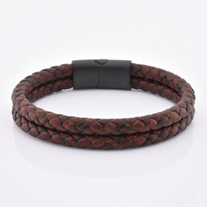 Hommes Bijoux À La Mode Marron Hommes Vintage Bracelet En Cuir Tressé Bracelet - Product Image 3