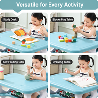 Ensemble table et chaises en plastique pour enfants, bureau d'étude pour tout-petits, table d'activités pour enfants, table de jeu pour dessiner, lire, maternelle, usage domestique