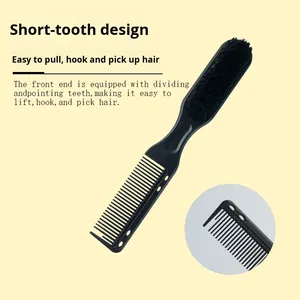 Logo personalizzato barbiere fornisce oro doppia <span class=keywords><strong>barba</strong></span> pettine e <span class=keywords><strong>Set</strong></span> di spazzole con setole in Nylon e manico in plastica <span class=keywords><strong>per</strong></span> la toelettatura da <span class=keywords><strong>uomo</strong></span> - Product Image 3