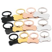 Blanko Haustier-ID-Anhänger aus Edelstahl in Gold, Roségold, Silber, Schwarz, Spiegelpoliert, Lasergravur, Hunde- und Katzen-Schlüsselanhänger, DIY, Kostenlose Muster