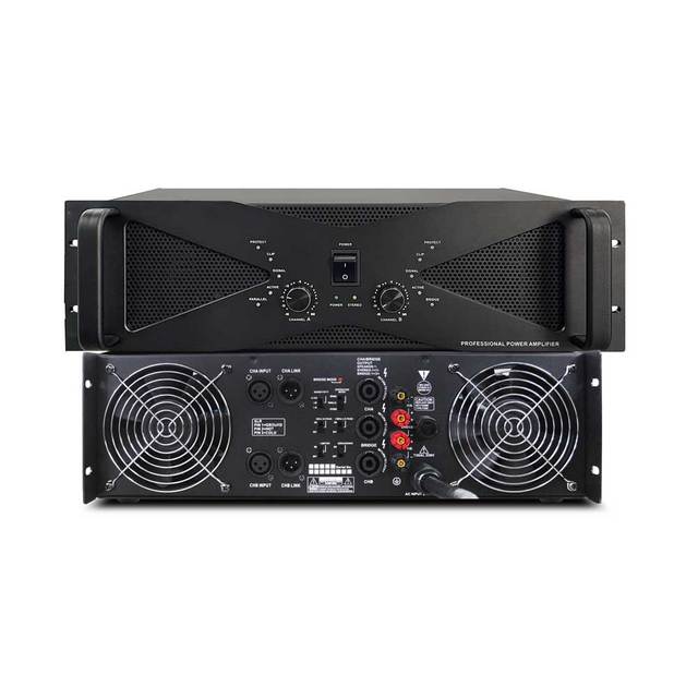 ELM XP10000PRO 1100WX2 2-Channel Metal Black Audio High Power Amplifier for Stage