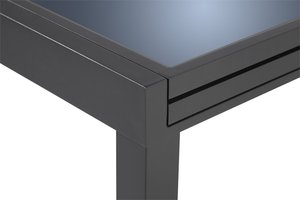 Extensión de <span class=keywords><strong>aluminio</strong></span> <span class=keywords><strong>Mesa</strong></span> de vidrio templado <span class=keywords><strong>Mesa</strong></span> de comedor cuadrada extensible 135/270x90cm Jardín al aire libre <span class=keywords><strong>Exterior</strong></span> Villa Patio - Product Image 6