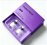 Emballage de luxe personnalisé pour peptides avec estampage UV, pour 2 ou 5 flacons de 2ml, 3ml, 5ml, avec plateau en plastique