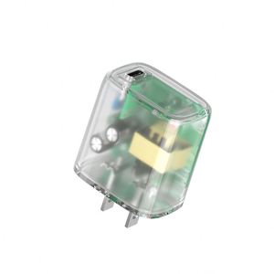 เครื่องชาร์จเร็วแบบใส 20W PD ปลั๊ก US ขนาดกะทัดรัดพิเศษ พร้อมระบบป้องกันความปลอดภัย - Product Image 1