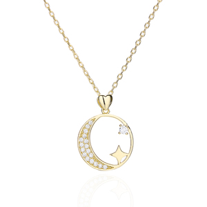 Tendenza Design 925 gioielli in argento stella e luna <span class=keywords><strong>fasi</strong></span> <span class=keywords><strong>Collana</strong></span> con zirconi cubici per le donne ragazza <span class=keywords><strong>Collana</strong></span> - Product Image 5