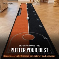Tapis de putting de golf professionnel d'intérieur 3,6 m avec surface True Roll Green en nylon/TPR, modèle personnalisé pour l'entraînement à domicile