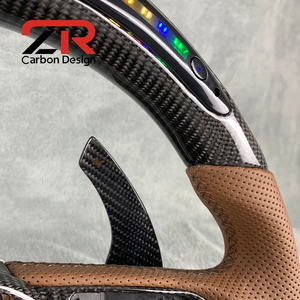 Volant en carbone avec affichage LED du régime moteur pour Audi B8 S3 S4 S5 RS3 RS4 RS5 B8.5 8P 8V B9 C7 A6 A7 RS6 <span class=keywords><strong>RS7</strong></span> A8 S6 S7 A3 A4 A5 - Product Image 5