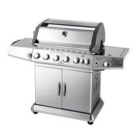 Barbecue à gaz extérieur en acier inoxydable de qualité supérieure avec 6 brûleurs et brûleur infrarouge 84000BTU BBQ portable d'arrière-cour haut de gamme