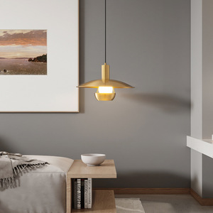 โคมไฟระย้าดีไซน์เนอร์ทรงยูเอฟโอแบบวาบิซาบิ ทำจากทองแดงทั้งชิ้น พร้อมโครงไม้ สำหรับห้องน้ำชาและห้องรับประทานอาหาร - Product Image 2