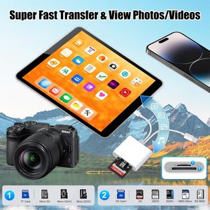 Adattatore USB OTG 2 in 2 5-in-1 Lettore di Schede di Memoria per Slot Micro <span class=keywords><strong>SD</strong></span> <span class=keywords><strong>SD</strong></span> per Micro <span class=keywords><strong>SD</strong></span> SDHC SDXC <span class=keywords><strong>MMC</strong></span> per iPhone/iPad USB C - Product Image 2