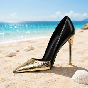 <span class=keywords><strong>Scarpe</strong></span> Plus Size a Vestibilità Ampia <span class=keywords><strong>con</strong></span> Stampa Serpente, Dettagli Dorati, <span class=keywords><strong>Tacco</strong></span> a Spillo Super Alto, Fodera in Pelle di Pecora, Stile Britannico Elegante - Product Image 6