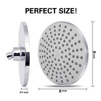 Ensemble de douche encastré moderne en ABS, avec pommeau de douche supérieur de 8 pouces style pluie, finition électroplaquée, pour salle de bain