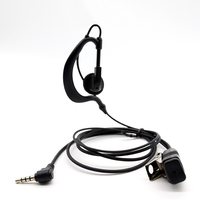 Headset Walkie Talkie Kabel D-Style Tahan Air IPX-6 PVC Hitam Khusus Chierda EVX-261, Kabel Berkualitas, Desain In-Ear